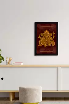 eCraftIndia Lord Ganesha Satin Matt Texture UV Art Painting