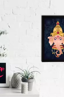 eCraftIndia Lord Ganesha Satin Matt Texture UV Art Painting