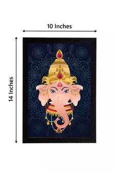 eCraftIndia Lord Ganesha Satin Matt Texture UV Art Painting