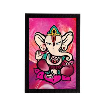 eCraftIndia Lord Ganesha Satin Matt Texture UV Art Painting 1