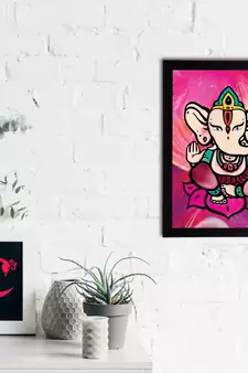 eCraftIndia Lord Ganesha Satin Matt Texture UV Art Painting