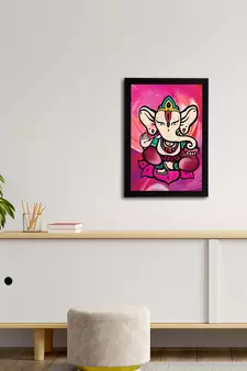 eCraftIndia Lord Ganesha Satin Matt Texture UV Art Painting