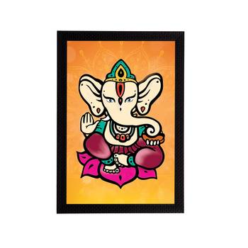 eCraftIndia Lord Ganesha Satin Matt Texture UV Art Painting 1