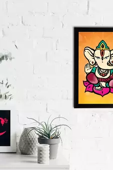 eCraftIndia Lord Ganesha Satin Matt Texture UV Art Painting