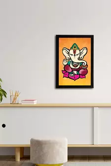 eCraftIndia Lord Ganesha Satin Matt Texture UV Art Painting