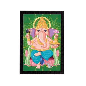 eCraftIndia Lord Ganesha Satin Matt Texture UV Art Painting 1