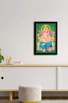 eCraftIndia Lord Ganesha Satin Matt Texture UV Art Painting