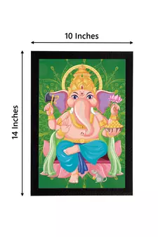 eCraftIndia Lord Ganesha Satin Matt Texture UV Art Painting