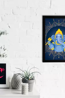 eCraftIndia Lord Ganesha Satin Matt Texture UV Art Painting