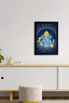 eCraftIndia Lord Ganesha Satin Matt Texture UV Art Painting