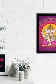 eCraftIndia Lord Ganesha Satin Matt Texture UV Art Painting