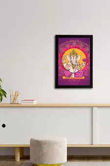 eCraftIndia Lord Ganesha Satin Matt Texture UV Art Painting