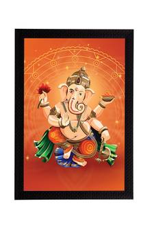 eCraftIndia Lord Ganesha Satin Matt Texture UV Art Painting