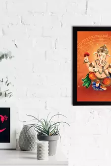 eCraftIndia Lord Ganesha Satin Matt Texture UV Art Painting