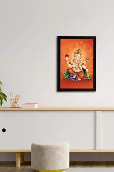eCraftIndia Lord Ganesha Satin Matt Texture UV Art Painting