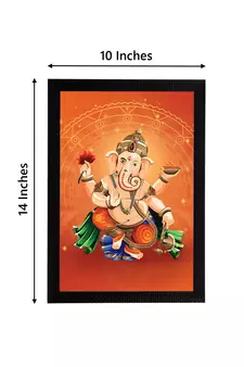 eCraftIndia Lord Ganesha Satin Matt Texture UV Art Painting