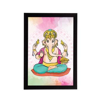 eCraftIndia Lord Ganesha Satin Matt Texture UV Art Painting 1