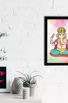 eCraftIndia Lord Ganesha Satin Matt Texture UV Art Painting