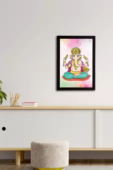 eCraftIndia Lord Ganesha Satin Matt Texture UV Art Painting