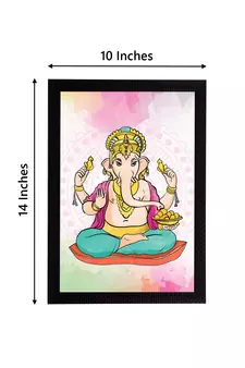 eCraftIndia Lord Ganesha Satin Matt Texture UV Art Painting
