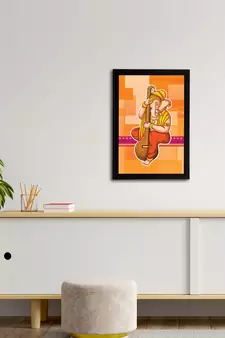 eCraftIndia Lord Ganesha Satin Matt Texture UV Art Painting