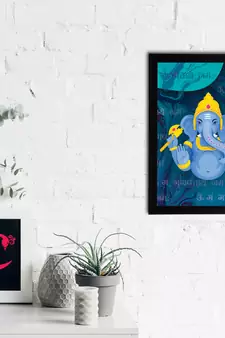 eCraftIndia Lord Ganesha Satin Matt Texture UV Art Painting