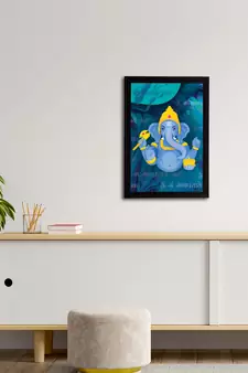 eCraftIndia Lord Ganesha Satin Matt Texture UV Art Painting