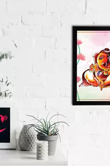 eCraftIndia Lord Ganesha Satin Matt Texture UV Art Painting