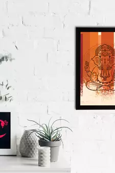eCraftIndia Lord Ganesha Satin Matt Texture UV Art Painting