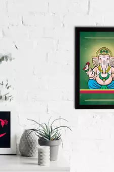 eCraftIndia Lord Ganesha Satin Matt Texture UV Art Painting