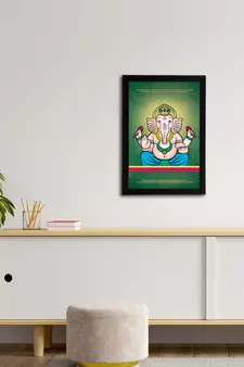 eCraftIndia Lord Ganesha Satin Matt Texture UV Art Painting