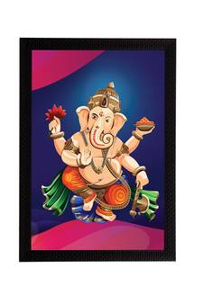 eCraftIndia Lord Ganesha Satin Matt Texture UV Art Painting