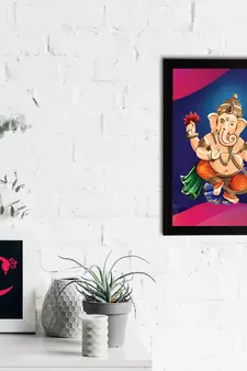 eCraftIndia Lord Ganesha Satin Matt Texture UV Art Painting