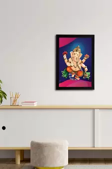eCraftIndia Lord Ganesha Satin Matt Texture UV Art Painting