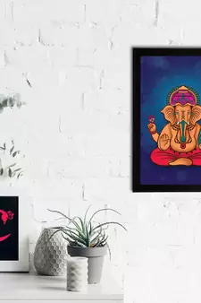 eCraftIndia Lord Ganesha Satin Matt Texture UV Art Painting