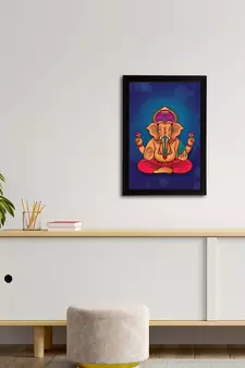 eCraftIndia Lord Ganesha Satin Matt Texture UV Art Painting