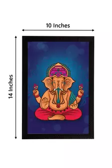 eCraftIndia Lord Ganesha Satin Matt Texture UV Art Painting