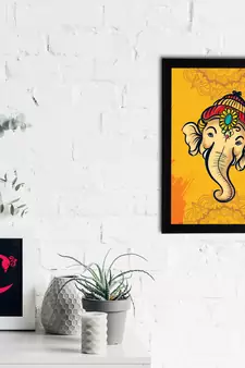 eCraftIndia Lord Ganesha Satin Matt Texture UV Art Painting