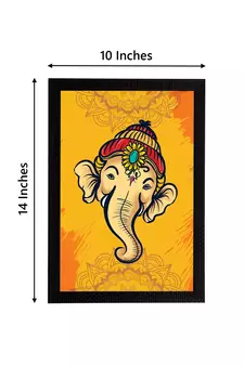 eCraftIndia Lord Ganesha Satin Matt Texture UV Art Painting