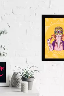 eCraftIndia Lord Ganesha Satin Matt Texture UV Art Painting