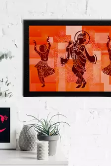 eCraftIndia Lord Krishna Satin Matt Texture UV Art Painting