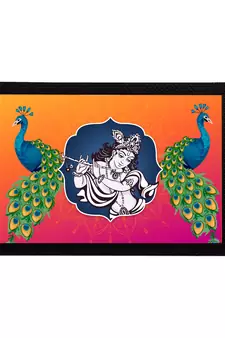 eCraftIndia Lord Krishna Satin Matt Texture UV Art Painting