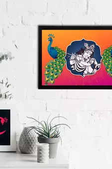 eCraftIndia Lord Krishna Satin Matt Texture UV Art Painting