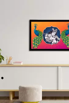 eCraftIndia Lord Krishna Satin Matt Texture UV Art Painting