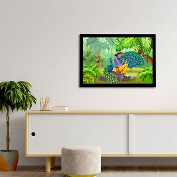 eCraftIndia Lord Krishna Satin Matt Texture UV Art Painting 3
