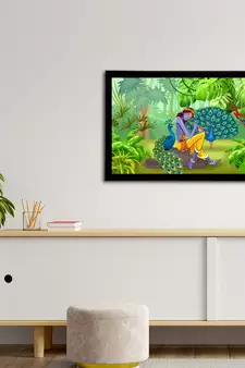 eCraftIndia Lord Krishna Satin Matt Texture UV Art Painting