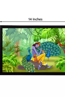 eCraftIndia Lord Krishna Satin Matt Texture UV Art Painting