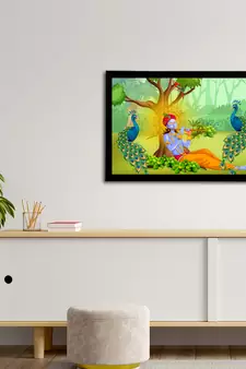 eCraftIndia Lord Krishna Satin Matt Texture UV Art Painting