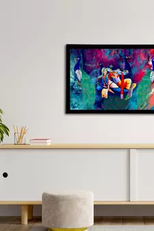 eCraftIndia Lord Krishna Satin Matt Texture UV Art Painting
