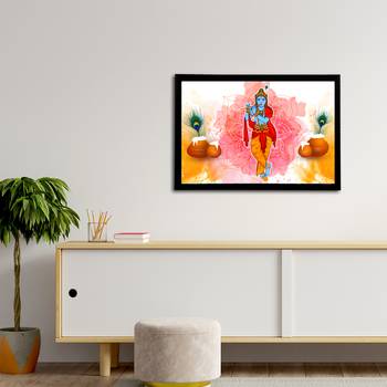 eCraftIndia Lord Krishna Satin Matt Texture UV Art Painting 3